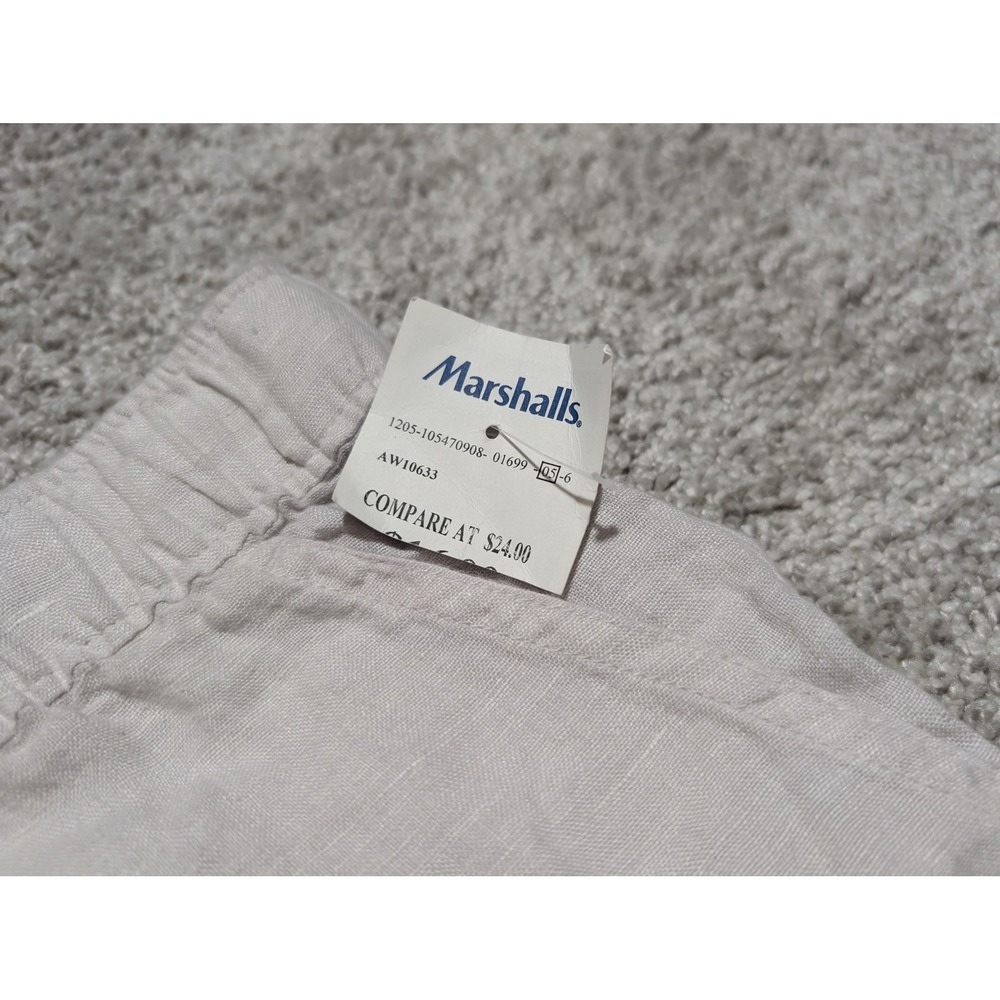 C&C California Shorts Womens S Beige 100% Linen Drawstring Elastic Waist Casual - Picture 2 of 5